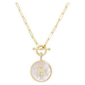 Love Letters Initial Medallion Toggle Necklace