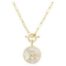 Load image into Gallery viewer, Love Letters Initial Medallion Toggle Necklace
