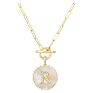 Love Letters Initial Medallion Toggle Necklace