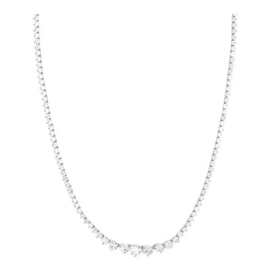 Not Your Basic Graduated Tennis Necklace in White Diamondettes