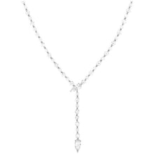 Load image into Gallery viewer, Silver She&#39;s Arrived Lariat Necklace in White Diamondettes
