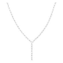 Load image into Gallery viewer, Silver She&#39;s an Icon Lariat Necklace in White Diamondettes
