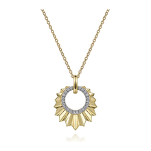 Load image into Gallery viewer, Gabriel 14K Yellow Gold Diamond Cut Textured Pendant
