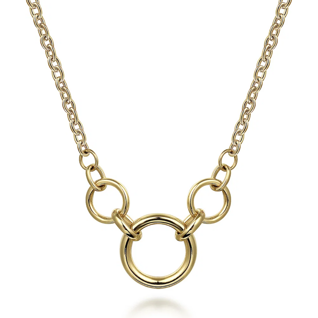 Gabriel 14K Yellow Gold Hollow Tube Link Necklace