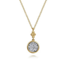 Load image into Gallery viewer, Gabriel 14K Two-Tone Diamond Bezel Cluster Pendant Necklace
