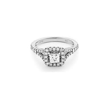 Load image into Gallery viewer, 14k White Gold Diamond Split Shank Halo Engagement Ring
