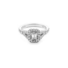 Load image into Gallery viewer, 14k White Gold Diamond Split Shank Halo Engagement Ring
