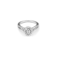 Load image into Gallery viewer, 14k White Gold Diamond Twist Shank Halo Engagement Ring
