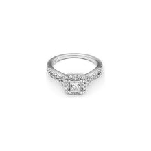 Load image into Gallery viewer, 14k White Gold Diamond Twist Shank Halo Engagement Ring
