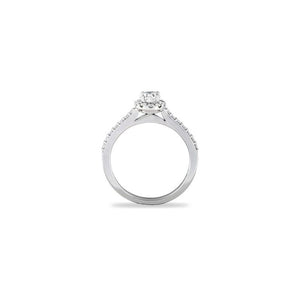 14k White Gold Oval Diamond Halo Engagement Ring
