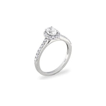 Load image into Gallery viewer, 14k White Gold Oval Diamond Halo Engagement Ring
