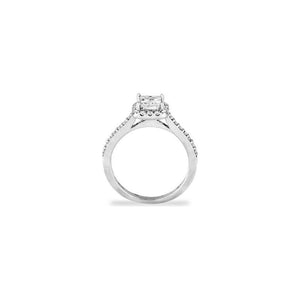 14k White Gold Princess Diamond Halo Engagement Ring