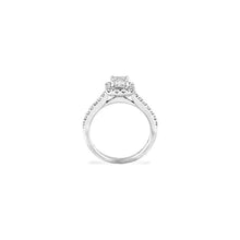 Load image into Gallery viewer, 14k White Gold Emerald Diamond Halo Engagement Ring
