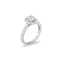 Load image into Gallery viewer, 14k White Gold Emerald Diamond Halo Engagement Ring

