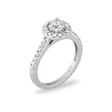 Load image into Gallery viewer, 14k White Gold Round Diamond Halo Engagement Ring
