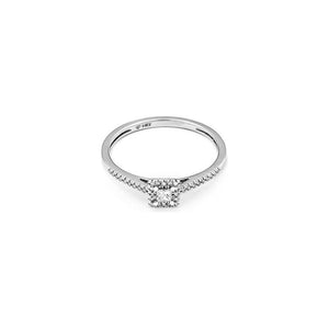 14k White Gold Diamond Halo Engagement Ring