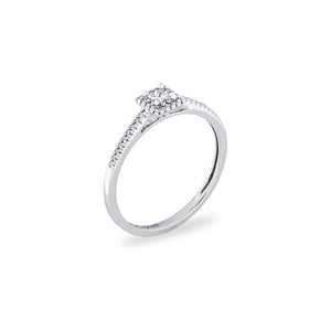 14k White Gold Diamond Halo Engagement Ring