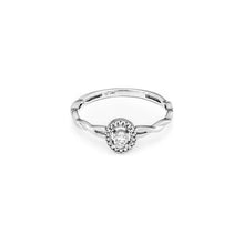 Load image into Gallery viewer, 14k White Gold Twist Halo Engagement Ring
