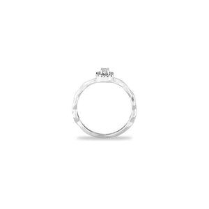 14k White Gold Twist Halo Engagement Ring