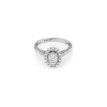 Load image into Gallery viewer, 14k White Gold Miracle Mark Oval Halo Engagement Ring
