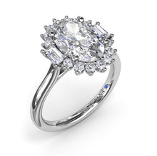 Load image into Gallery viewer, Fana 14K White Gold Diamond Modern Halo Engagement Ring
