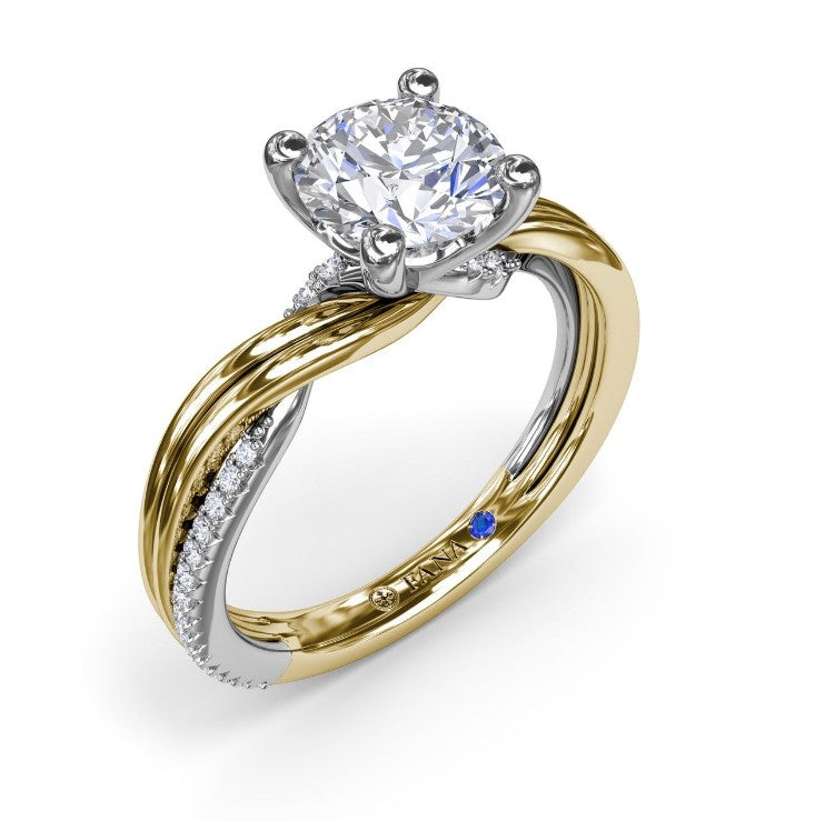 Fana Two-Tone Diamond Bypass Engagement Ring