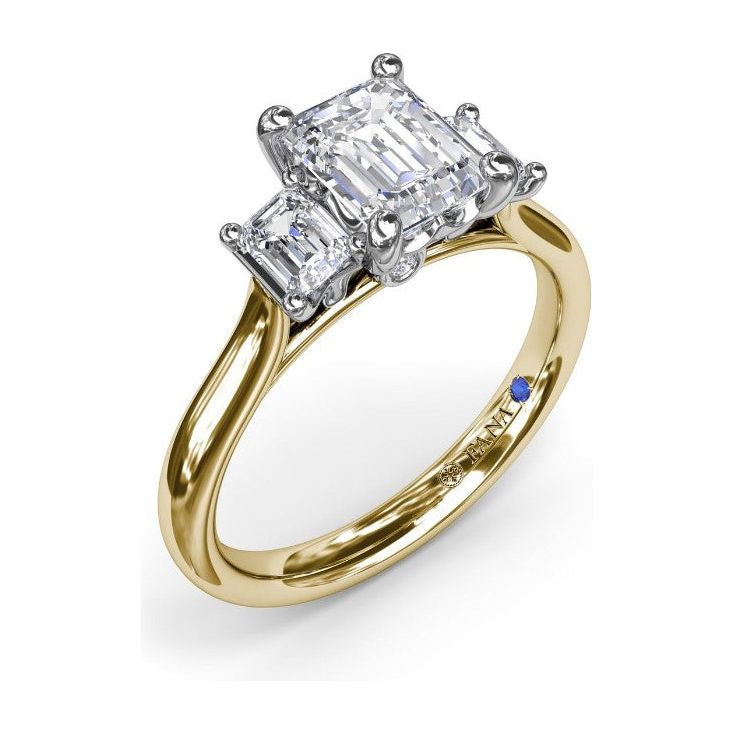 Fana Two-Tone Diamond 3-Stone Engagement Ring