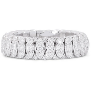 14K White Gold Diamond Marquise Shape Stretch Band