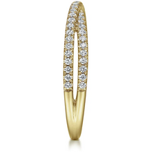 Load image into Gallery viewer, Gabriel 14K Yellow Gold Criss Cross Diamond Stackable Ring
