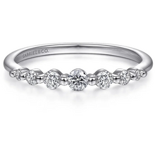 Load image into Gallery viewer, Gabriel 14K White Gold Graduated Diamond Stackable Ring
