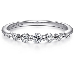 Gabriel 14K White Gold Graduated Diamond Stackable Ring