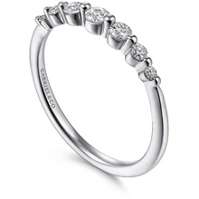 Load image into Gallery viewer, Gabriel 14K White Gold Graduated Diamond Stackable Ring
