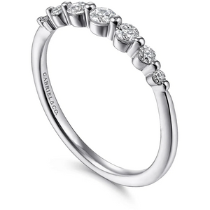 Gabriel 14K White Gold Graduated Diamond Stackable Ring