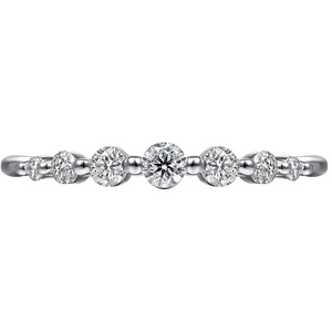 Gabriel 14K White Gold Graduated Diamond Stackable Ring