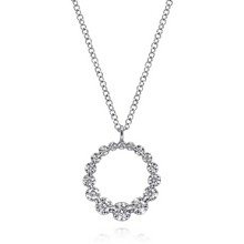 Load image into Gallery viewer, Gabriel 14K White Gold Diamond Circle Lusso Necklace
