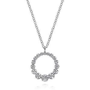 Gabriel 14K White Gold Diamond Circle Lusso Necklace