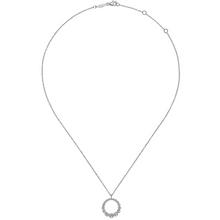 Load image into Gallery viewer, Gabriel 14K White Gold Diamond Circle Lusso Necklace
