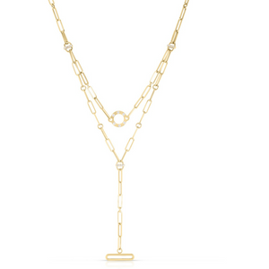 Roberto Coin 18K Yellow Gold Venetian Princess Layered Diamond Necklace