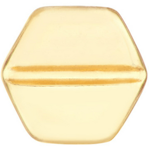 14k Yellow Gold Hexagon Screw Design Stud Earrings