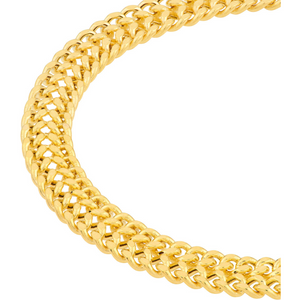 14k Yellow Gold Diamond Cut Curb Chain Bracelet