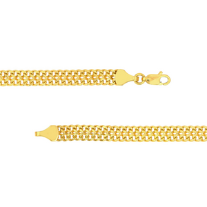 14k Yellow Gold Diamond Cut Curb Chain Bracelet