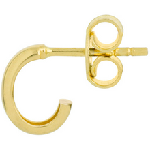 Load image into Gallery viewer, 14K Yellow Gold Mini J-Shape Huggie Earrings
