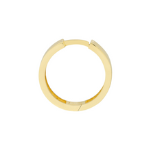 Load image into Gallery viewer, 14K Yellow Gold Flat Hoop Huggie Earrings
