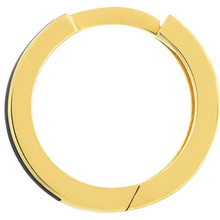 Load image into Gallery viewer, 14K Yellow Gold &amp; Black Enamel Baby Hoop Earrings
