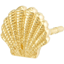 Load image into Gallery viewer, 14k Yellow Gold Mini Seashell Stud Earrings
