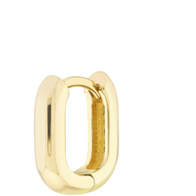 Load image into Gallery viewer, 14K Yellow Gold Oblong Polished Huggie Earrings
