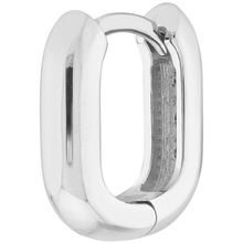 Load image into Gallery viewer, 14K White Gold Oblong Polished Huggie Earrings
