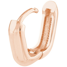 Load image into Gallery viewer, 14K Rose Gold Oblong Polished Huggie Earrings
