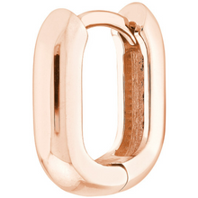 Load image into Gallery viewer, 14K Rose Gold Oblong Polished Huggie Earrings
