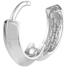 Load image into Gallery viewer, 14K White Gold Knife Edge Polished Huggie Earrings
